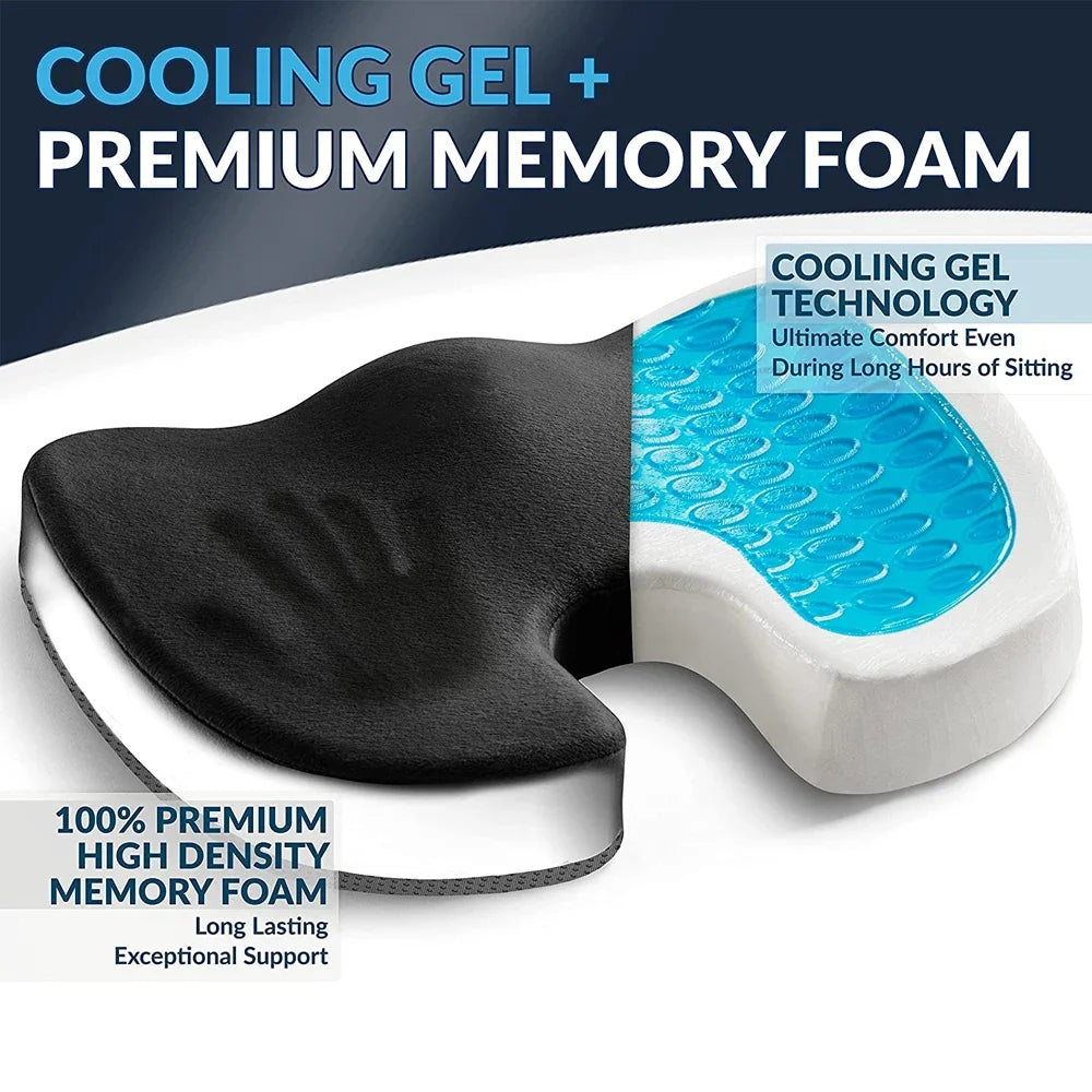 Gel-Enhanced Orthopedic Seat Cushion with Non-Slip Design