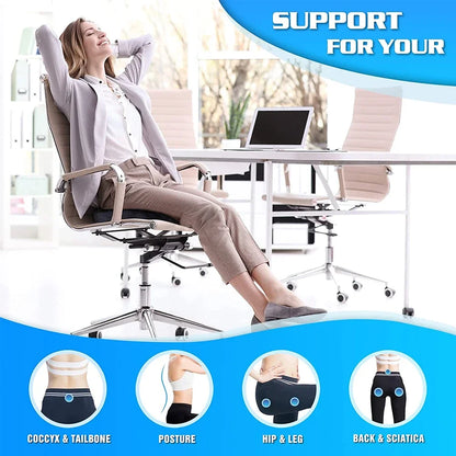 Gel-Enhanced Orthopedic Seat Cushion with Non-Slip Design