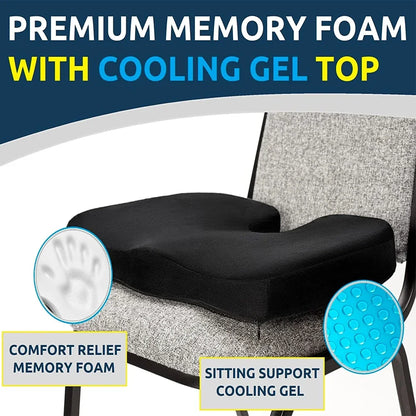 Gel-Enhanced Orthopedic Seat Cushion with Non-Slip Design