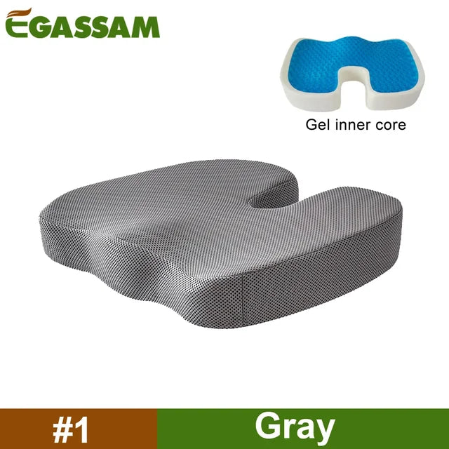 Gel-Enhanced Orthopedic Seat Cushion with Non-Slip Design