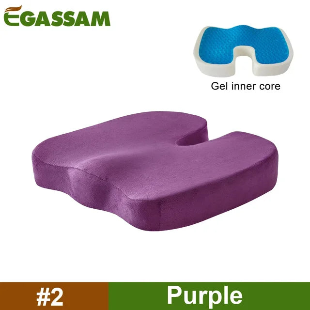 Gel-Enhanced Orthopedic Seat Cushion with Non-Slip Design