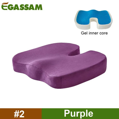 Gel-Enhanced Orthopedic Seat Cushion with Non-Slip Design