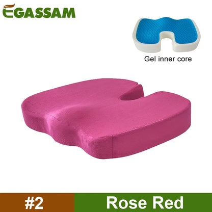 Gel-Enhanced Orthopedic Seat Cushion with Non-Slip Design